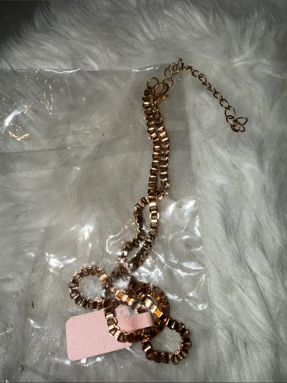 Gold-Tone Linked Ring Necklace - Warm Gold Statement